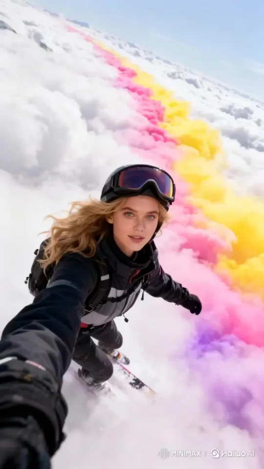 Photo to Sky-Skiing Video Above Clouds — MiniMax H3 video example